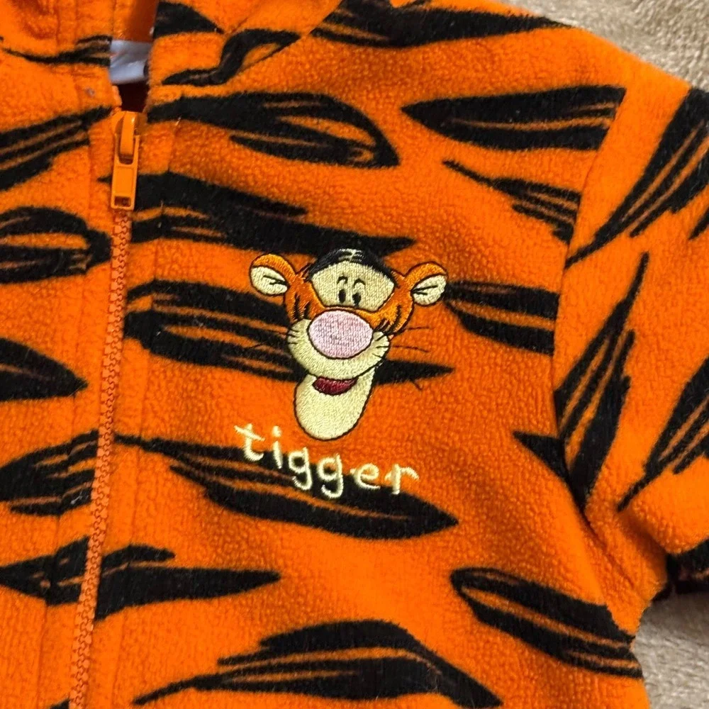 Disney Winnie the Pooh Tigger Fleece Hoodie and Footed Pants Set 3-6M Orange